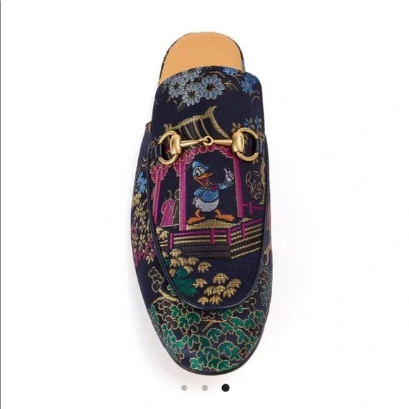 Gucci Navy Blue Disney Donald Duck Mules - RARE FIND - Picture 3 of 8